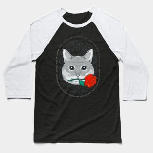 Sorry Boys My Cat Is My Valentine - Cat Rose Baseball T-Shirt